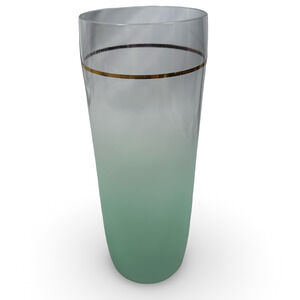 Vintage Mid Century Modern Blendo Seafoam Glass Decanter Carafe 9.5" Green MCM.